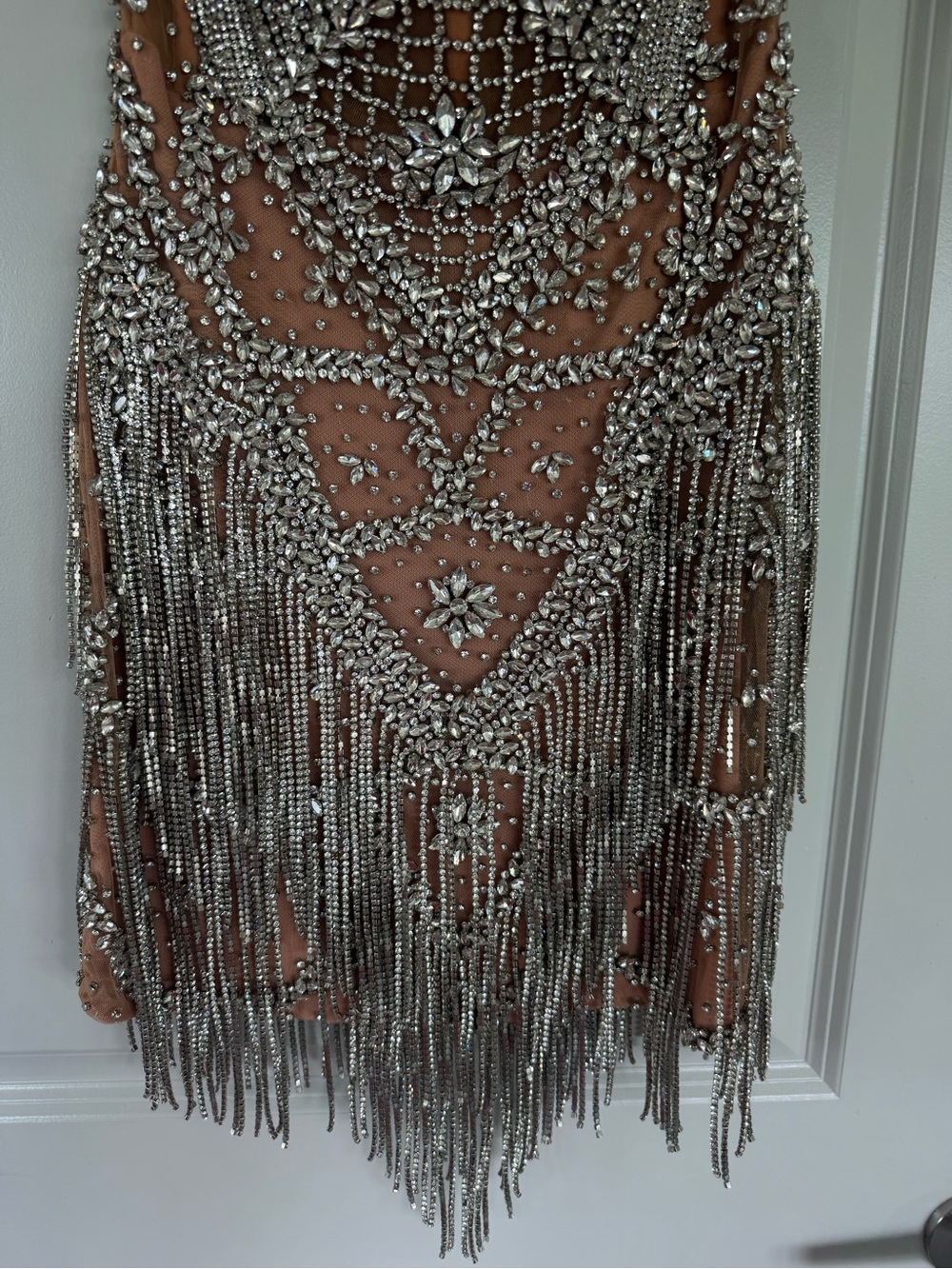 Portia and Scarlett Strapless Mini Dress with Silver Beaded Fringe - Picture 8 of 16